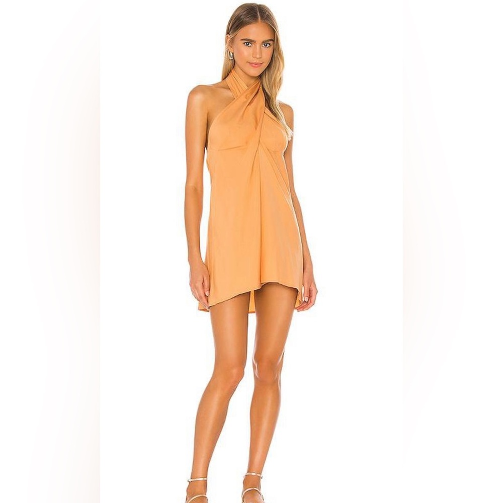 NWOT L’Academie Dress Revolve The Kim Wrap Halter Mini